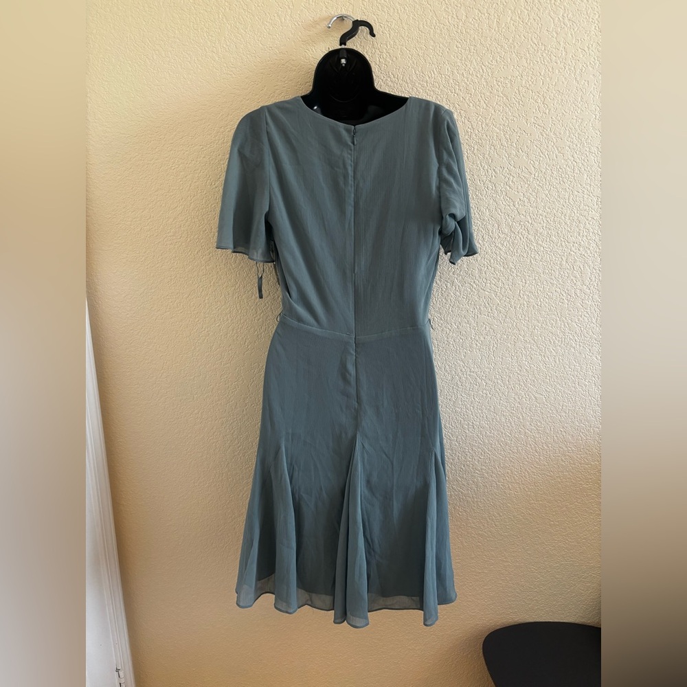 Lauren Ralph Lauren Womens Green Ruffled Chiffon Fit & Flare Dress NWT - Picture 4 of 12